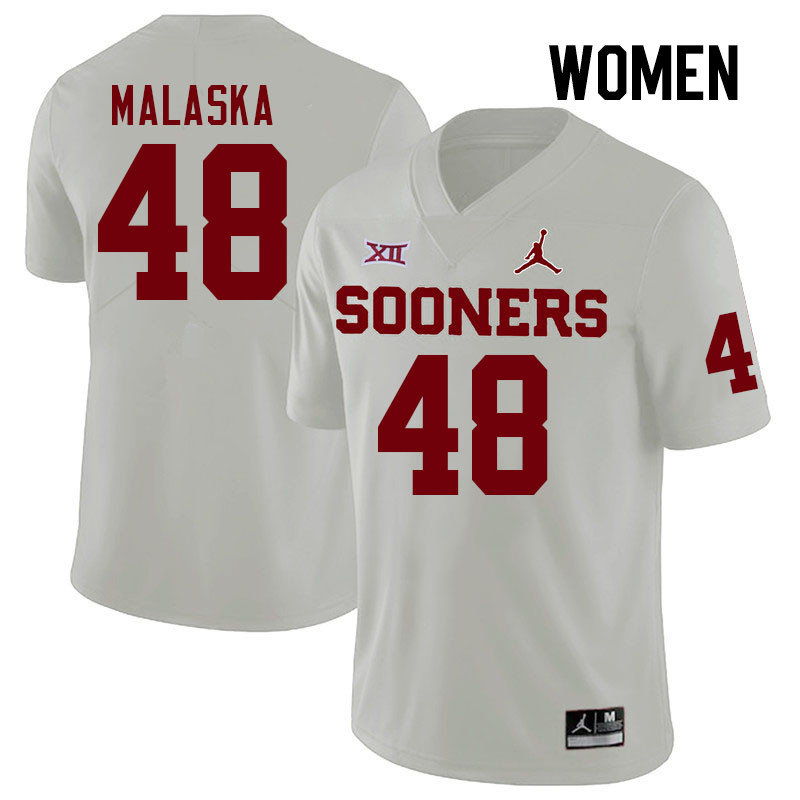 Women #48 Jocelyn Malaska Oklahoma Sooners College Football Jerseys Stitched-White